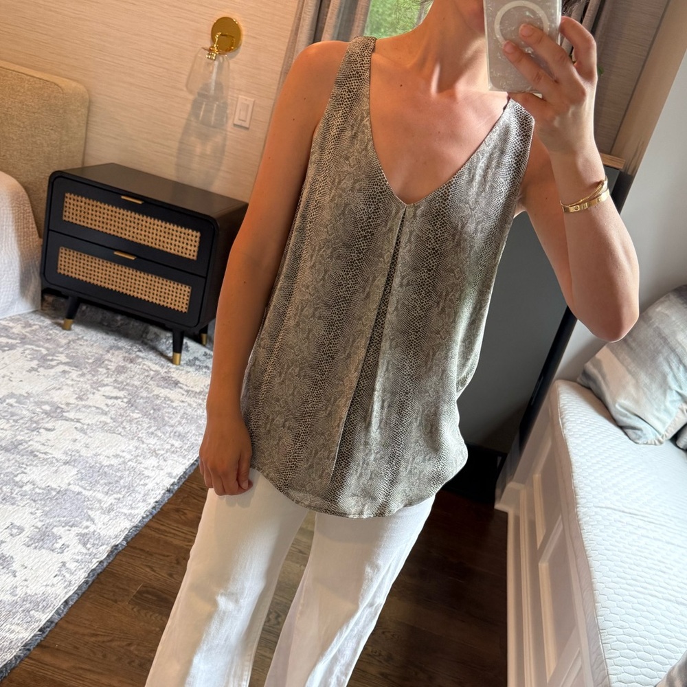 Joie Sleeveless Snakeskin Print blouse